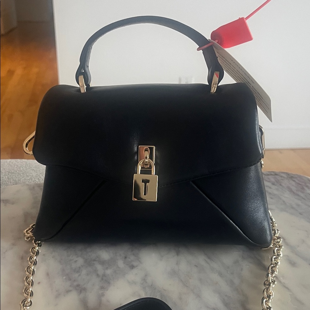 Ted Baker Black Satchel with Gold Accents